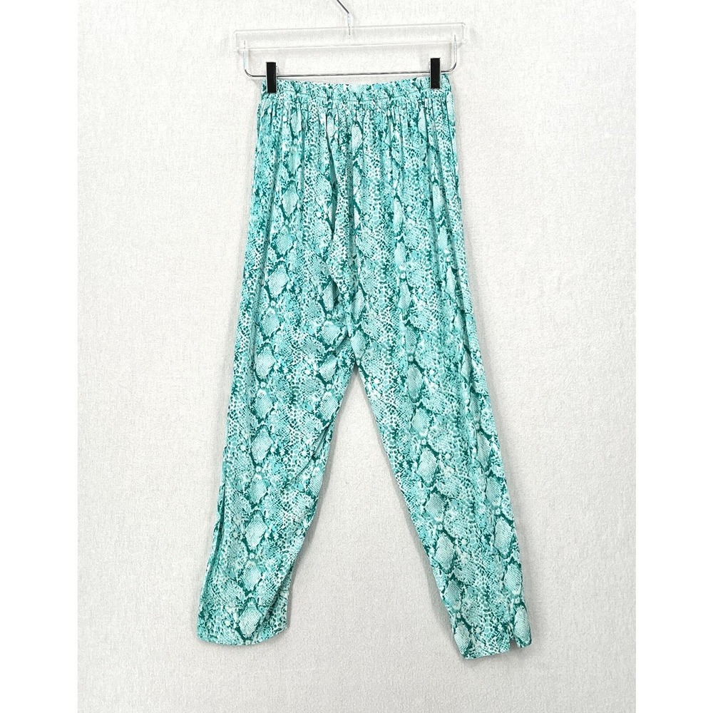 FEATHER & FIND Set XS Blue Python Snake Paradisio Ruffle Top Relax Pant Bamboo - Picture 9 of 16